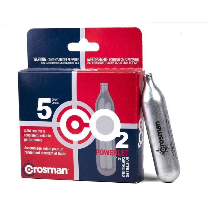 Crosman 12-Gram CO2 Powerlet Cartridges For Use With Air Rifles And Air Pistols